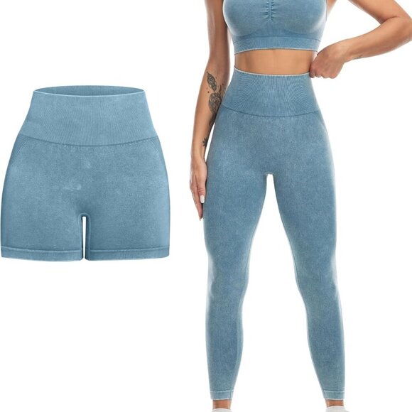 3 Piece Workout Sets for Women Butt Lifting Leggings with High Impact Sports Bra - Picture 5 of 5